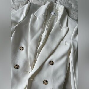 Mango Classic Cream Double-Breasted Coat